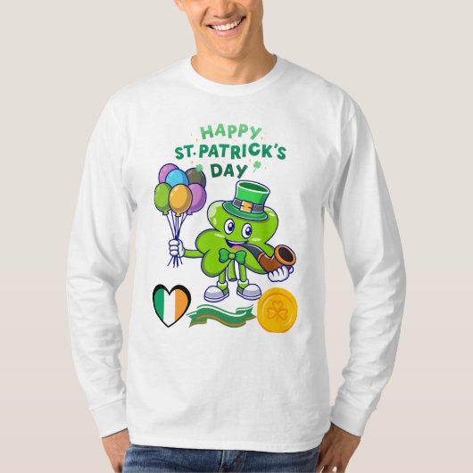 "Lucky Clover Pipe - St. Patrick's Day T-Shirt" T-Shirt (Vorderseite)