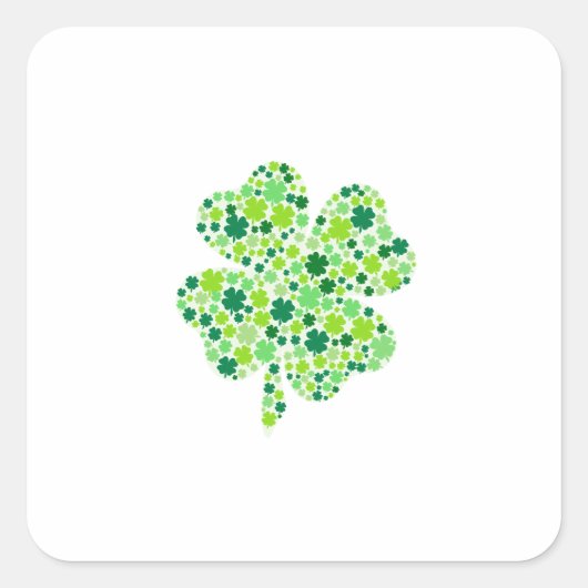 LUCKY CLOVER QUADRATISCHER AUFKLEBER (Vorderseite)