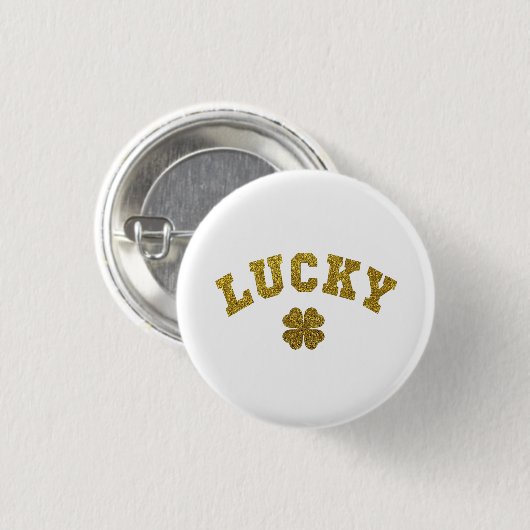 Lucky Clover Saint Patricks Button (Vorne & Hinten)