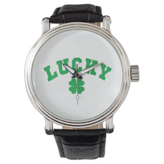Lucky Clover Saint Patricks Day Both Side Print Armbanduhr