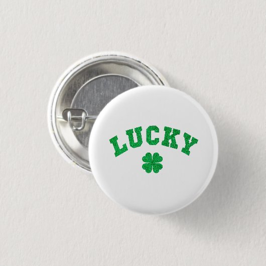Lucky Clover Saint Patricks Day Button (Vorne & Hinten)