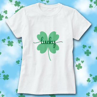 Lucky Clover Schrift St. Patrick’s Day T-Shirt    
