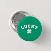 Lucky Clover St. Patricks Day Button (Vorne & Hinten)