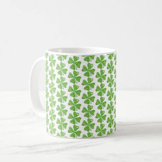 Lucky Clover St. Patrick's Day Coffee Tasse (Vorderseite Links)
