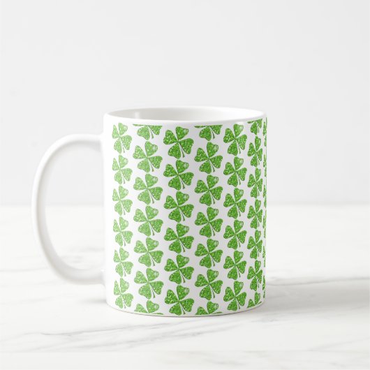 Lucky Clover St. Patrick's Day Coffee Tasse (Links)