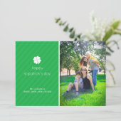 Lucky Clover St Patricks Day Foto Card Karte (Stehend Vorderseite)