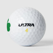 Lucky Clover St Patricks Day Green Kleeblatt Golfball (Logo)