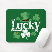 Lucky Clover St Patrick's Day Kleeblatt Vintag Mousepad (Mit Mouse)