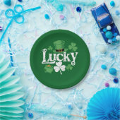 Lucky Clover St Patrick's Day Kleeblatt Vintag Pappteller (Party)