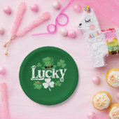 Lucky Clover St Patrick's Day Kleeblatt Vintag Pappteller (Party)