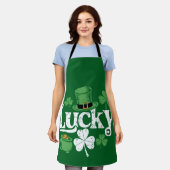 Lucky Clover St Patrick's Day Kleeblatt Vintag Schürze (Getragen)