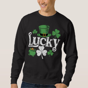 Lucky Clover St Patrick's Day Kleeblatt Vintag Sweatshirt