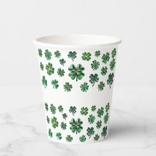 Lucky Clover St Patricks Day Paper Cups Pappbecher (Vorderseite)