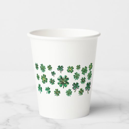 Lucky Clover St. Patricks Day Pappbecher (Vorderseite)