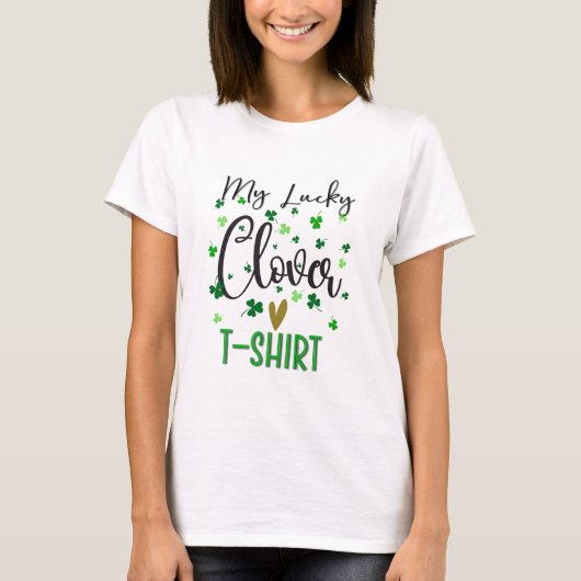 Lucky Clover St Patricks Day T-Shirt (Vorderseite)