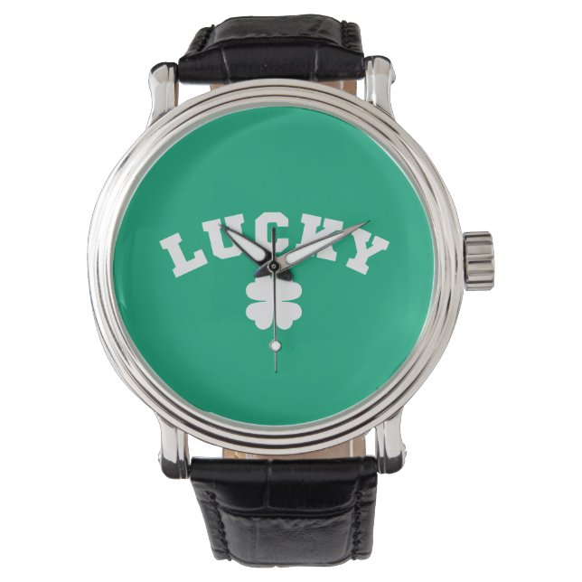 Lucky Clover St. Patrick's Tag Armbanduhr (Vorderseite)