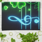 Lucky Clover und Musiknoten Geschirrtuch (Gefaltet)