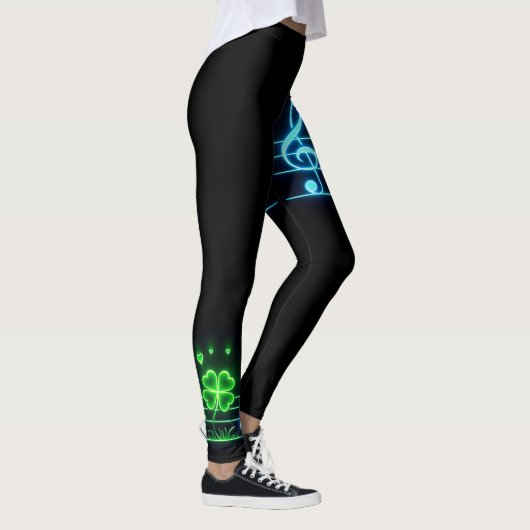 Lucky Clover und Musiknoten Leggings (Rechts)