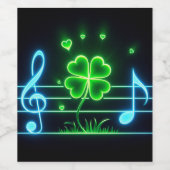 Lucky Clover und Musiknoten Weinetikett (Einzelnes Label)