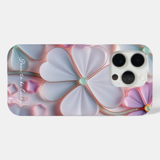 Lucky Clover verklebter Glass Effect St Patricks D Case-Mate iPhone Hülle (Rückseite (Horizontal))