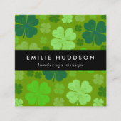 Lucky Clovers, Grün, Landschaftsdesigner, Gärtner Quadratische Visitenkarte (Vorderseite)