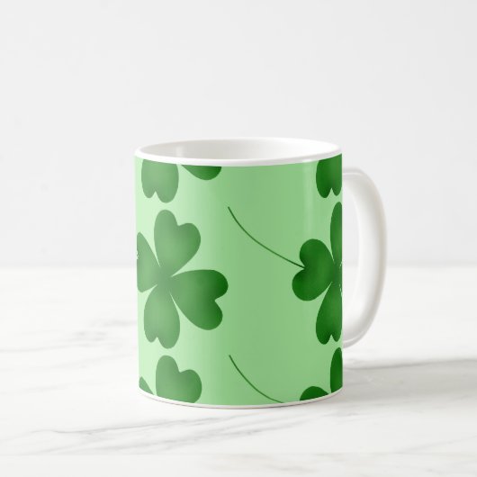 Lucky Clovers Muster Kaffeetasse (VorderseiteRechts)
