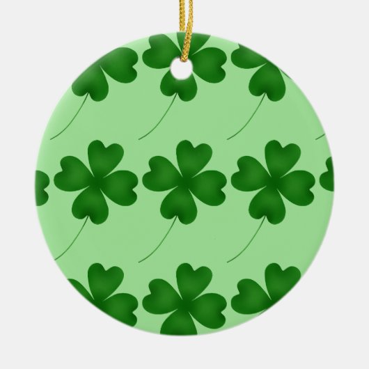 Lucky Clovers Muster Keramik Ornament (Vorne)