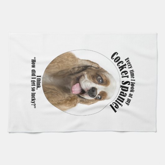 Lucky Cocker Spaniel Geschirrtuch (Horizontal)