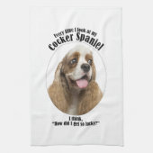 Lucky Cocker Spaniel Geschirrtuch (Vertikal)