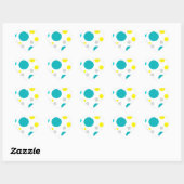 Lucky Colorful Bubbles Herz-Aufkleber (Blatt)