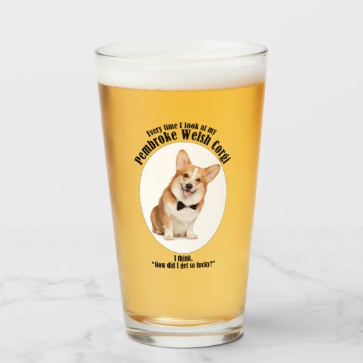 Lucky Corgi Glas (Vorne (Gefüllt))