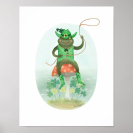 Lucky Cowboy Bullfrog Art Print Poster