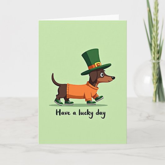 Lucky Dachshund Day Card Karte (Vorderseite)