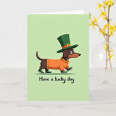 Lucky Dachshund Day Card Karte (Gelbe Blume)