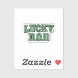 Lucky Dad Bold Masculine Forest Green Typography  Aufkleber