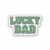 Lucky Dad Bold Masculine Forest Green Typography  Aufkleber (Vorderseite)