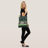 "Lucky Daddy" Kleeblatt Clover Pattern Blue Foto Tasche (Am Model)