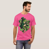 Lucky Dancing St Patrick's Day Kleeblatt Leprechau T-Shirt (Vorne ganz)