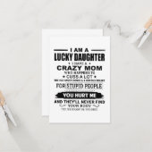 Lucky Daughter Crazy Mom Karte (Vorderseite/Rückseite Beispiel)