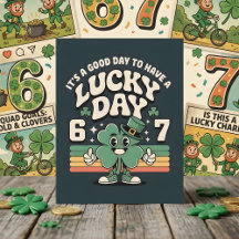 Lucky Day 67 Shamrock Kids Party Card