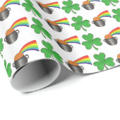 Lucky Day Kleeblatt Rainbow St. Patrick's Day Geschenkpapier (Rolleneckpunkt)