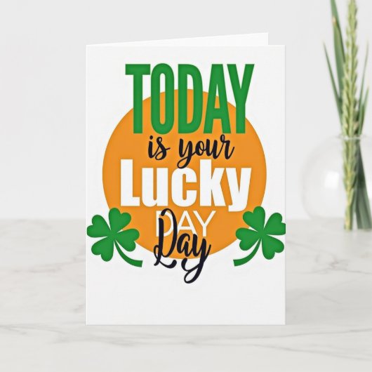 Lucky Day Orange Circle Card Karte (Vorderseite)