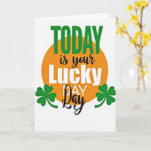 Lucky Day Orange Circle Card Karte (Gelbe Blume)