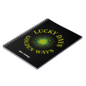 Lucky Days & Golden Ways Retro Sunburst Heritage Notizblock (Linke Seite)