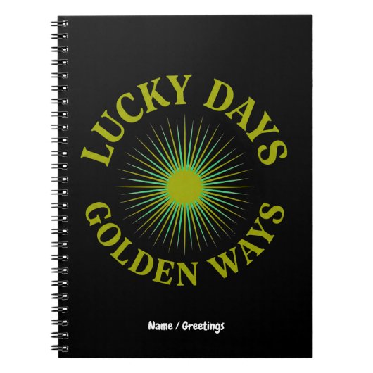 Lucky Days & Golden Ways Retro Sunburst Heritage Notizblock (Vorderseite)