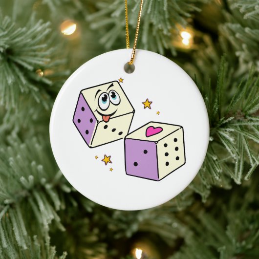 Lucky Dice Keramik Ornament (Baum)