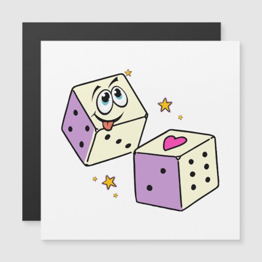 Lucky Dice Magnetkarte (Vorne/Hinten)