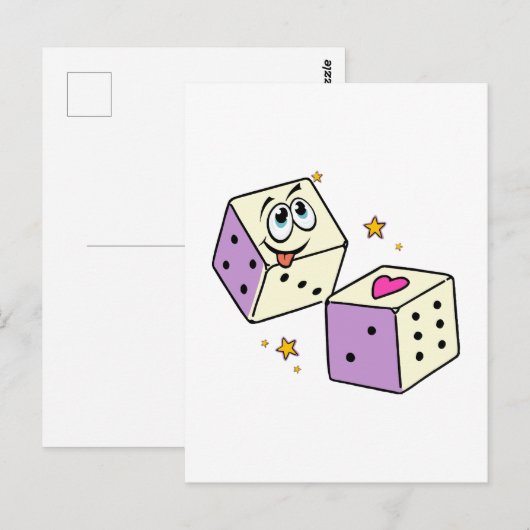 Lucky Dice Postkarte (Vorne/Hinten)