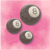 Lucky Disco 8 PINK, Lucky 8 disco Ball, Snooker Aufkleber (Vorderseite)