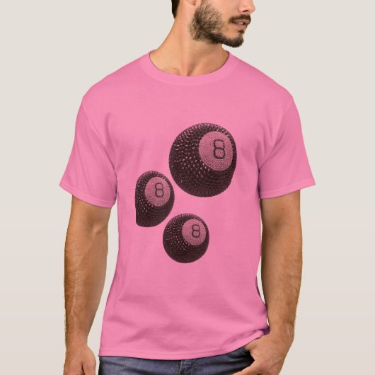 Lucky Disco 8 PINK, Lucky 8 disco Ball, Snooker T-Shirt (Vorderseite)